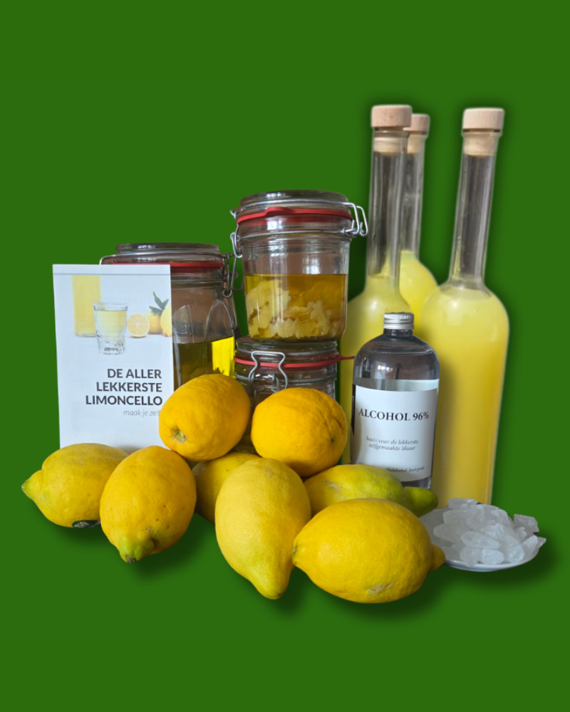 limoncello glaswerk en ingredienten